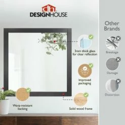 Shorewood Framed Mirror In Matte Black, 30-Inch -US Home Sales Store shorewood framed mirror black 30 2