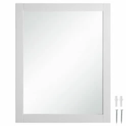 Shorewood Rectangular Wooden Wall Mirror In White, 30-Inch By 24-Inch