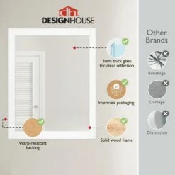 Shorewood Rectangular Wooden Wall Mirror In White, 30-Inch By 24-Inch -US Home Sales Store shorewood mirror 24 inch 2