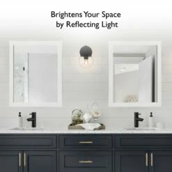 Shorewood Rectangular Wooden Wall Mirror In White, 30-Inch By 24-Inch -US Home Sales Store shorewood mirror 24 inch 4