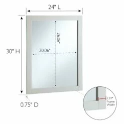 Shorewood Rectangular Wooden Wall Mirror In White, 30-Inch By 24-Inch -US Home Sales Store shorewood mirror 24 inch 6