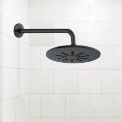Shower Arm And Flange In Matte Black, 14.5-Inch -US Home Sales Store shower arm flange matte black 3