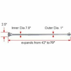 Shower Curtain Rod In Satin Nickel, 42-Inch To 73-Inch 7 Shower Curtain Rod In Satin Nickel, 42-Inch To 73-Inch -US Home Sales Store shower curtain rod satin nickel 3