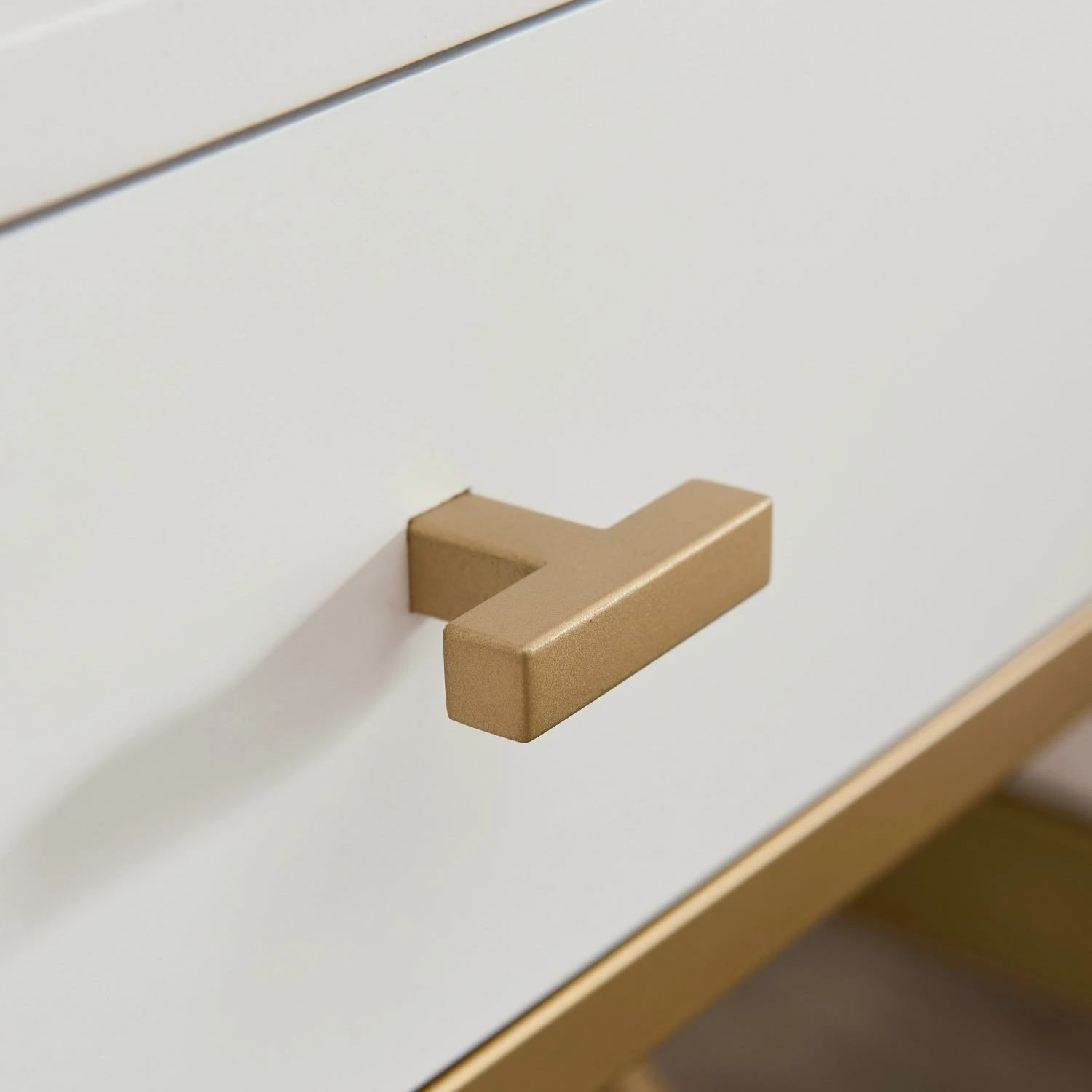 Claudette Side Table With A/C And USB Charger In White And Gold 10 Claudette Side Table With A/C And USB Charger In White And Gold - Image 10