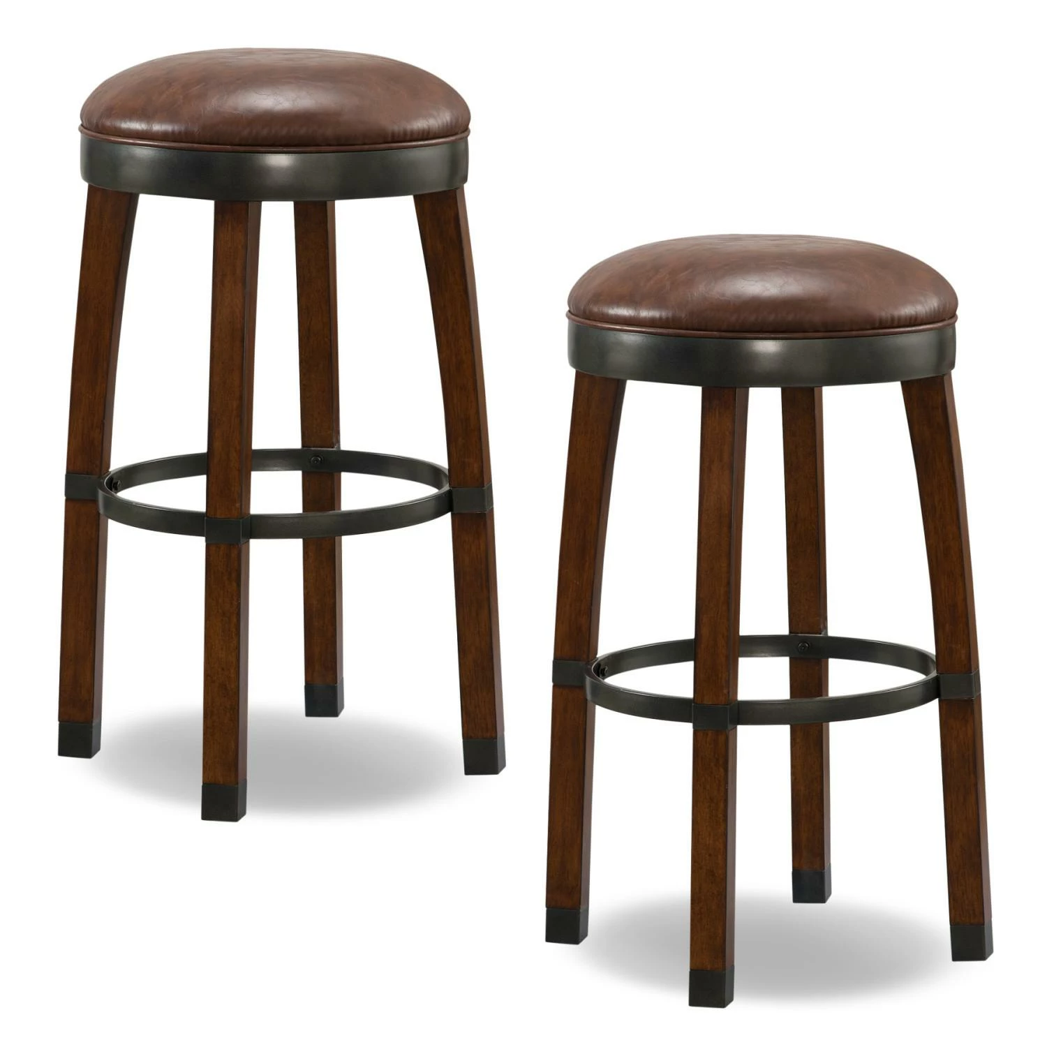 Sable Bar Stool With Sable Faux Leather Seat In Sienna, Set Of 2 1 Sable Bar Stool With Sable Faux Leather Seat In Sienna, Set Of 2