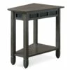 Recliner Wedge Table In Smoke Gray And Black Slate
