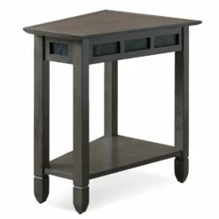 Recliner Wedge Table In Smoke Gray And Black Slate