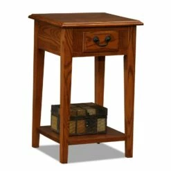 Square Side Table In Medium Oak