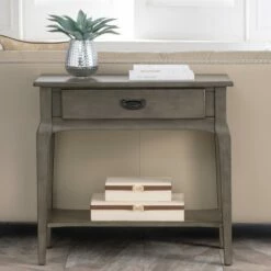 Stratus Apartment Hall Console In Smoke Gray -US Home Sales Store stratus hall console drawer gray 4
