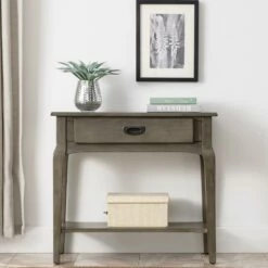 Stratus Apartment Hall Console In Smoke Gray -US Home Sales Store stratus hall console drawer gray 5