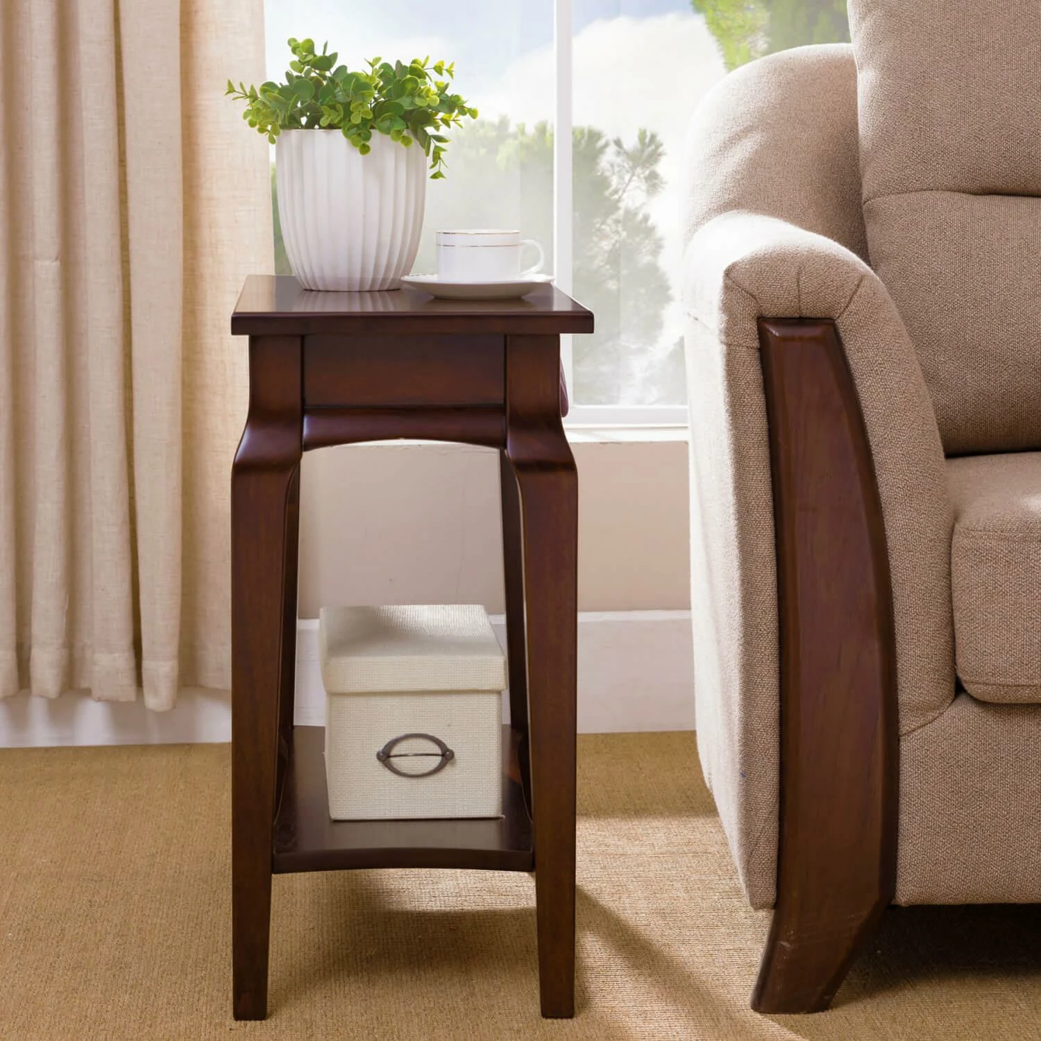 Stratus Narrow Side Table In Heartwood Cherry 4 Stratus Narrow Side Table In Heartwood Cherry - Image 4