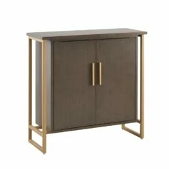 Talia Foyer Cabinet In Anthracite And Gold