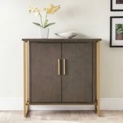 Talia Foyer Cabinet In Anthracite And Gold -US Home Sales Store talia anthracite gold cabinet 5