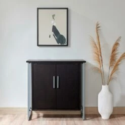 Talia Foyer Cabinet In Black And Nickel -US Home Sales Store talia black nickel cabinet 3