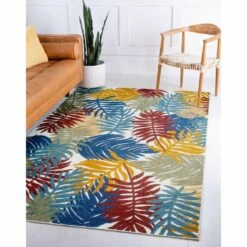 Talipot Indoor Outdoor Area Rug, 5-Foot 3-Inch By 7-Foot