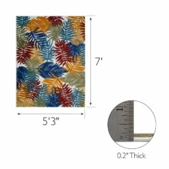 Talipot Indoor Outdoor Area Rug, 5-Foot 3-Inch By 7-Foot -US Home Sales Store talipot outdoor rug 5 foot 3 inch by 7 foot 4