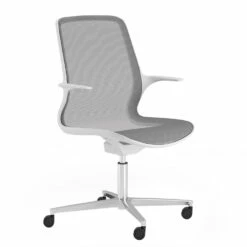 Teramo Ergonomic Mesh Swivel Chair In White