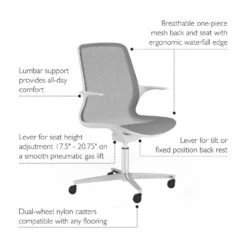 Teramo Ergonomic Mesh Swivel Chair In White -US Home Sales Store teramo ergonomic white swivel chair 2