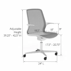 Teramo Ergonomic Mesh Swivel Chair In White -US Home Sales Store teramo ergonomic white swivel chair 3