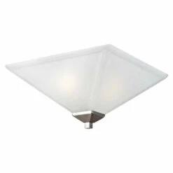 Torino Flush Mount Ceiling Light In Satin Nickel, 2-Light