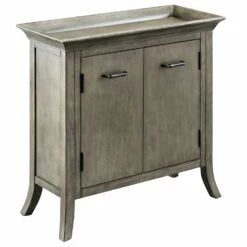 Traditional Tray Edge Foyer Cabinet In Smoke Gray