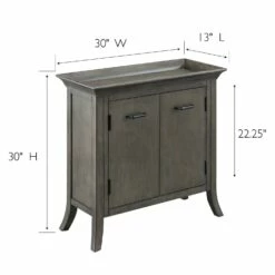 Traditional Tray Edge Foyer Cabinet In Smoke Gray -US Home Sales Store traditional tray edge cabinet smoke gray 4