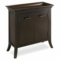 Traditional Cherry Tray Edge Foyer Cabinet In Chocolate Cherry