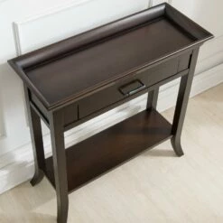 Traditional Cherry Tray Edge Hall Stand In Chocolate Cherry -US Home Sales Store traditional tray hall stand chocolate cherry 6