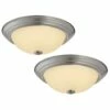 Travis Integrated LED Ceiling Light In Satin Nickel, 2-Pack