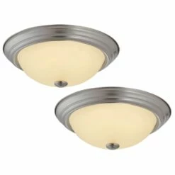 Travis Integrated LED Ceiling Light In Satin Nickel, 2-Pack
