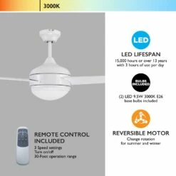 Treviento LED Reverse Airflow Ceiling Fan In White, 52-Inch -US Home Sales Store treviento white 52 inch led reverse airflow ceiling fan 3