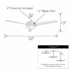 Treviento LED Reverse Airflow Ceiling Fan In White, 52-Inch -US Home Sales Store treviento white 52 inch led reverse airflow ceiling fan 4