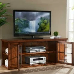 TV Stand In Burnished Oak, 62-Inch -US Home Sales Store tv stand burnished oak 62 inch 3