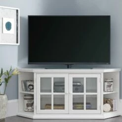 TV Stand In Cottage White, 56-Inch