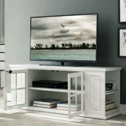 TV Stand In Cottage White, 62-Inch -US Home Sales Store tv stand cottage white 62 inch 3