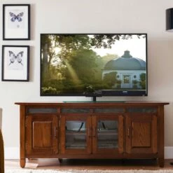 TV Stand In Rustic Oak -US Home Sales Store tv stand rustic oak 3