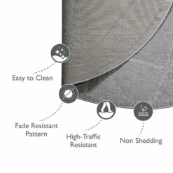 Vennor Indoor Outdoor Area Rug, 5-Foot 3-Inch Round -US Home Sales Store vennor outdoor rug 5 foot 3 inch round 2