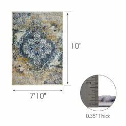 Vienne Area Rug In Vintage Faded Ivory/Navy, 7-Foot-10-Inch By 10-Foot -US Home Sales Store vienne vintage faded ivory navy area rug 7 by 10 4