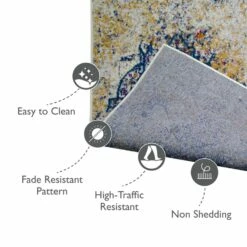 Vienne Runner In Vintage Faded Ivory/Navy, 2-Ft-2-In By 7-Ft-7-In -US Home Sales Store vienne vintage faded ivory navy runner 2 by 7 2