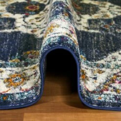 Wendlyn Medallion Area Rug In Vintage Multicolor 5-ft 3-in X 7-ft 7-in -US Home Sales Store vintage rug 5 foot 3 inch by 7 foot 7 inch 9