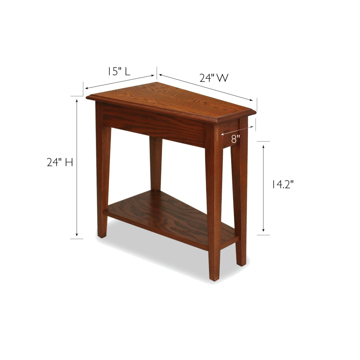 Recliner Wedge Table In Medium Oak 2 Recliner Wedge Table In Medium Oak - Image 2