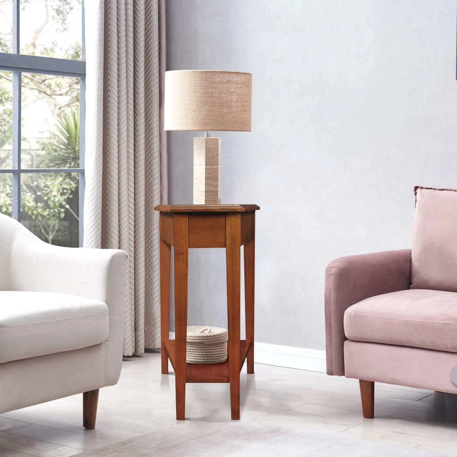 Recliner Wedge Table In Medium Oak 4 Recliner Wedge Table In Medium Oak - Image 4