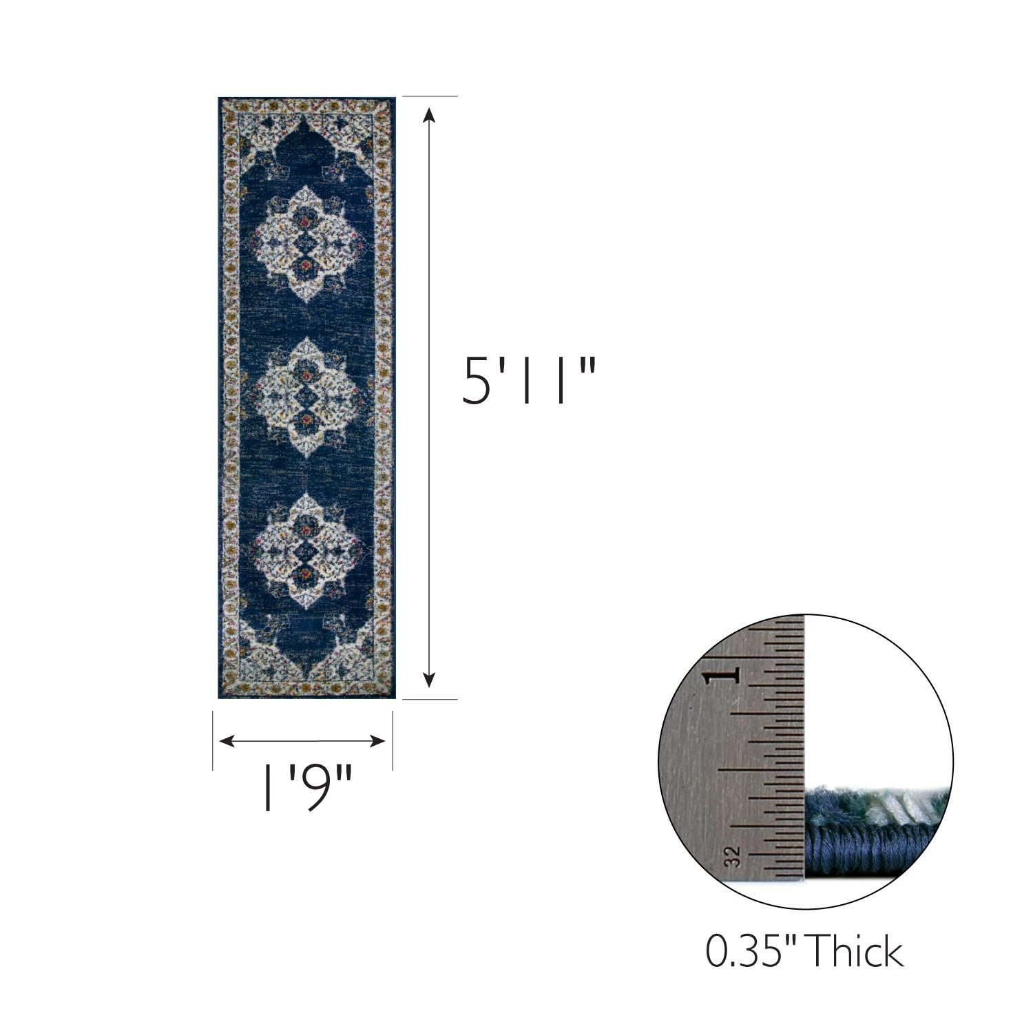 Wendlyn Runner In Vintage Medallion Multicolor, 1-ft-9-in X 5-ft-11-in - Image 5