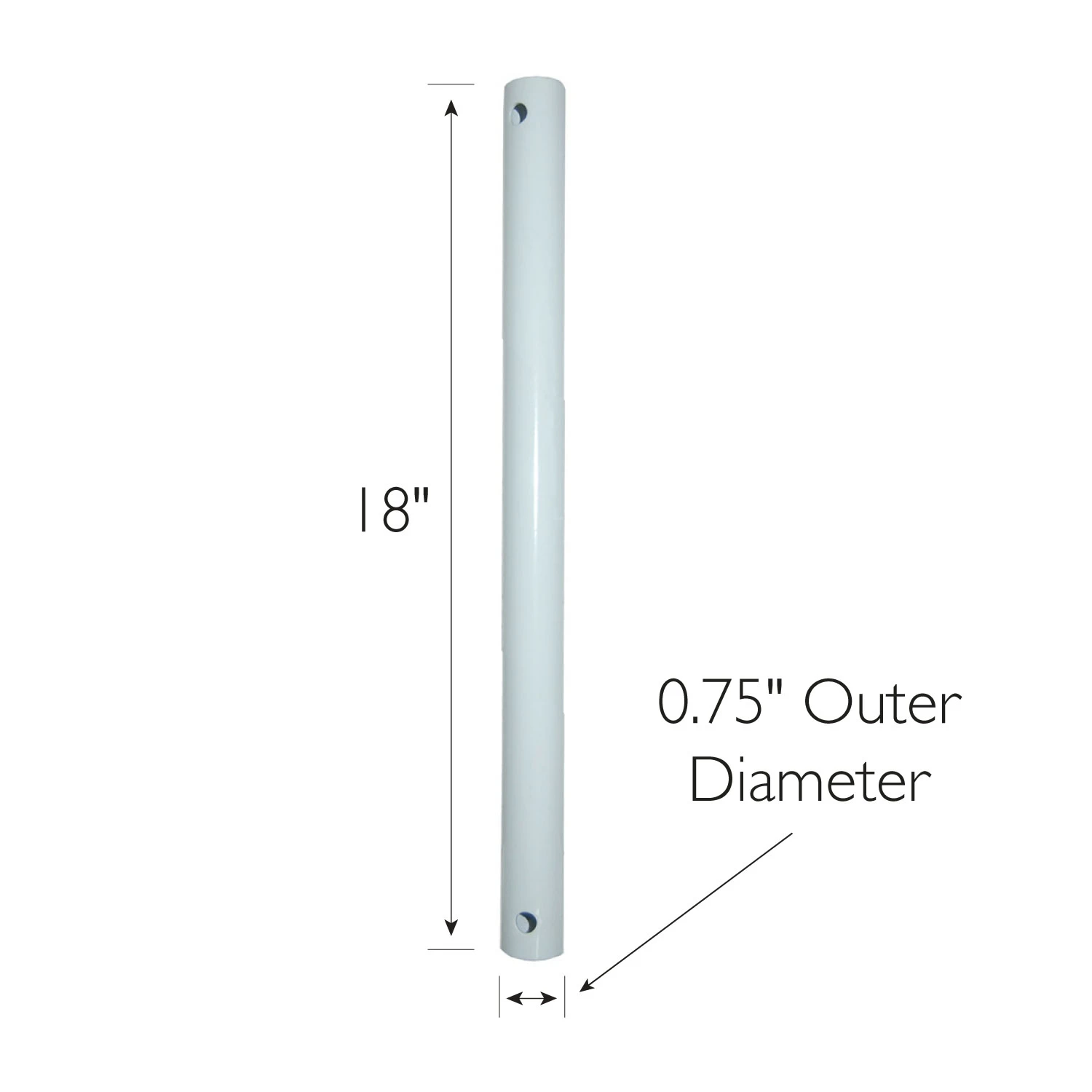 Downrod 18-Inch Ceiling Fan Extension In White 3 Downrod 18-Inch Ceiling Fan Extension In White - Image 3