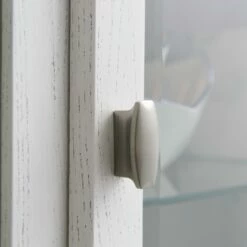 Entryway Curio Cabinet With Interior Light In Weathered White -US Home Sales Store white curio cabinet 5