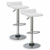 Adjustable Swivel Stool In White, Set Of 2