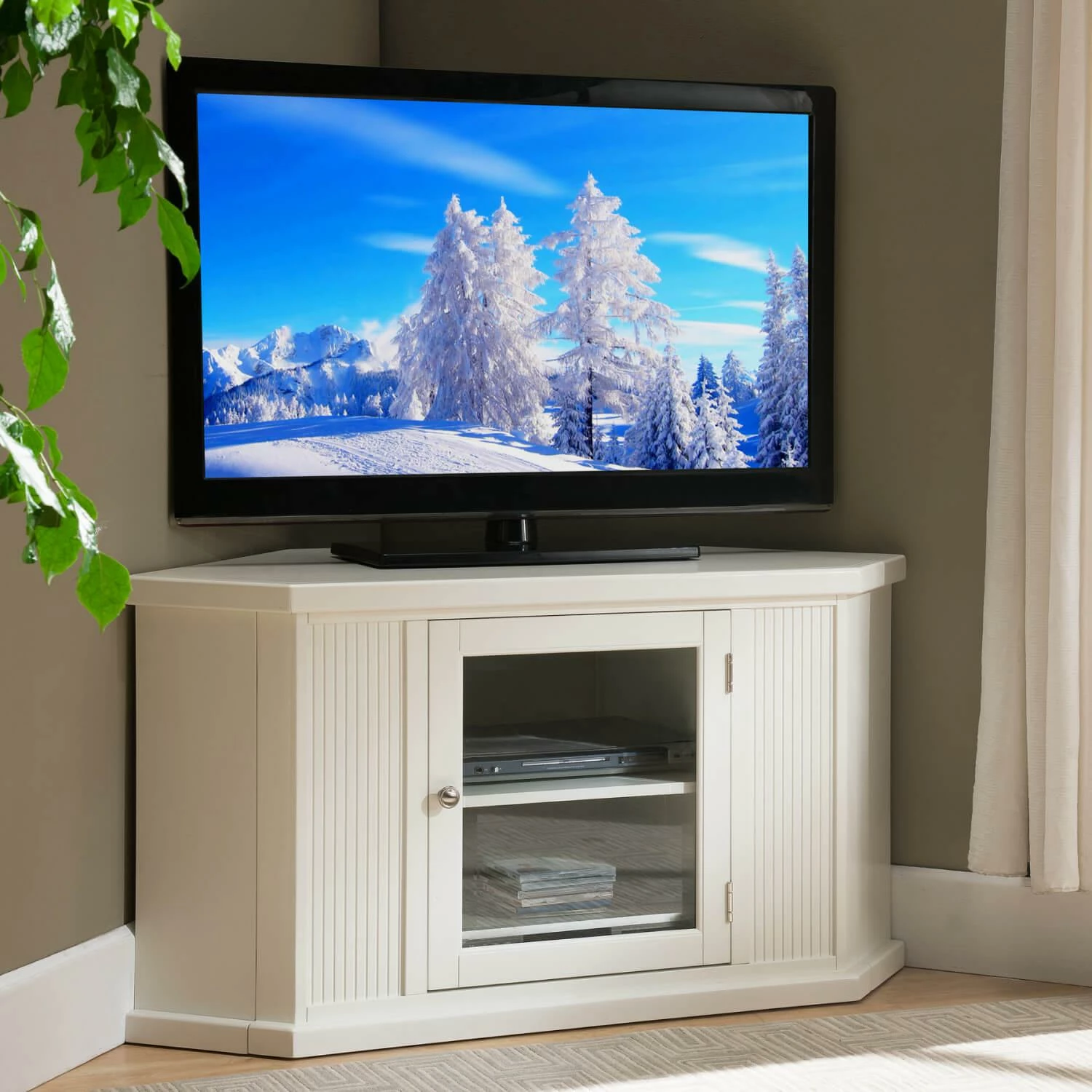 Corner TV Stand In White, 47-Inch 2 Corner TV Stand In White, 47-Inch - Image 2