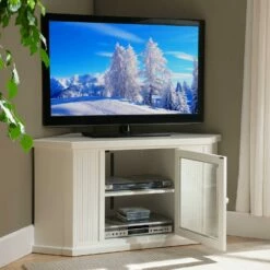 Corner TV Stand In White, 47-Inch 8 Corner TV Stand In White, 47-Inch -US Home Sales Store white tv stand 45 inch 3