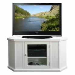 Corner TV Stand In White, 47-Inch 9 Corner TV Stand In White, 47-Inch -US Home Sales Store white tv stand 45 inch 4
