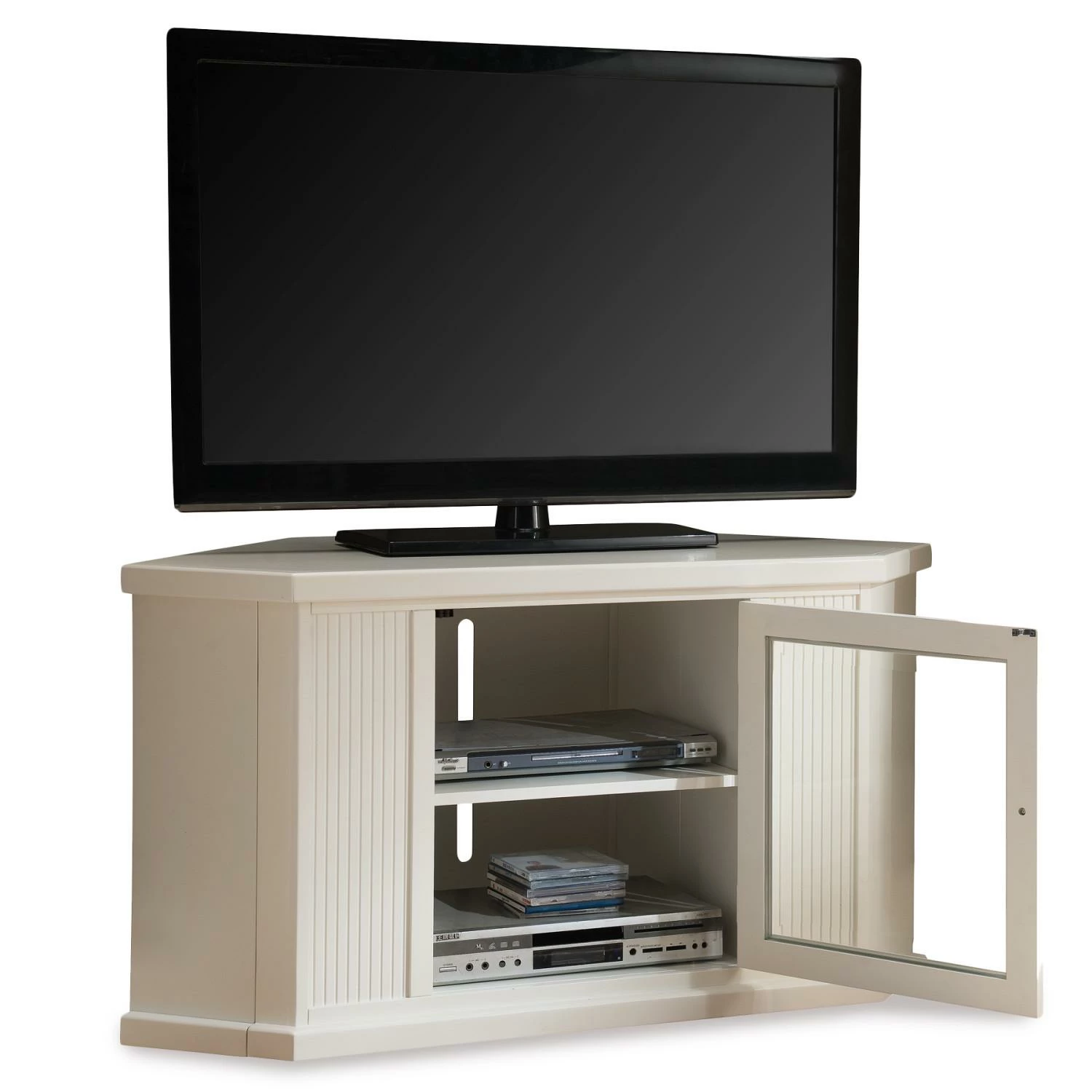 Corner TV Stand In White, 47-Inch 5 Corner TV Stand In White, 47-Inch - Image 5
